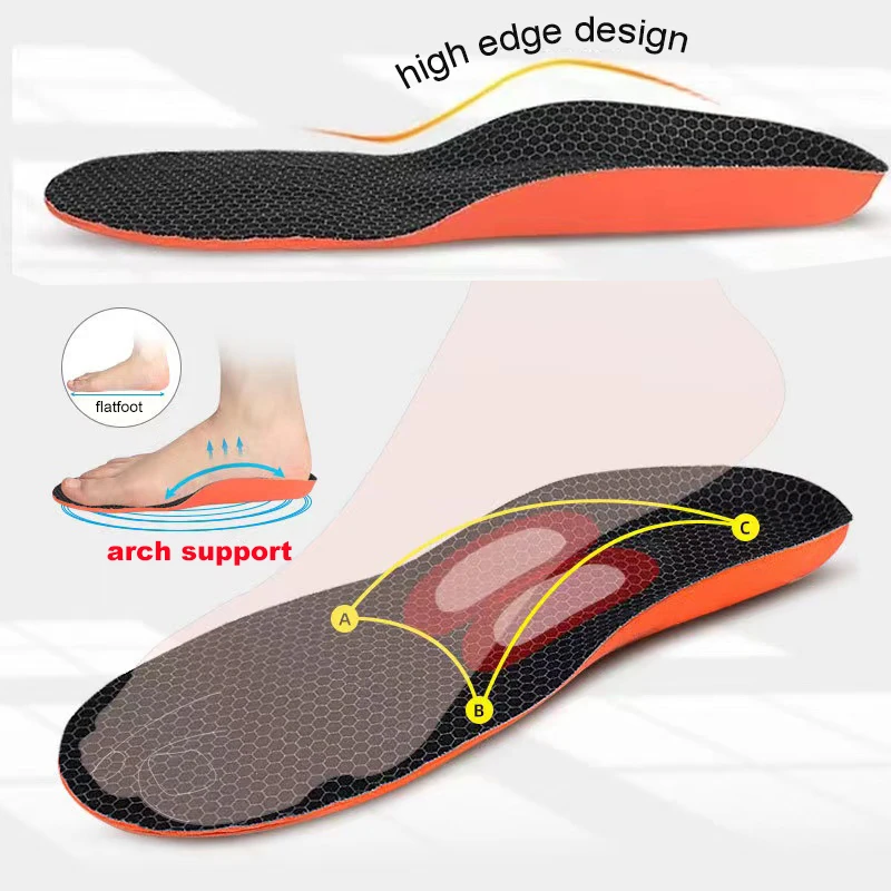 Flat foot orthopedic insole high arch support relieves plantar fasciitis pain arch movement shock absorption poron full pad