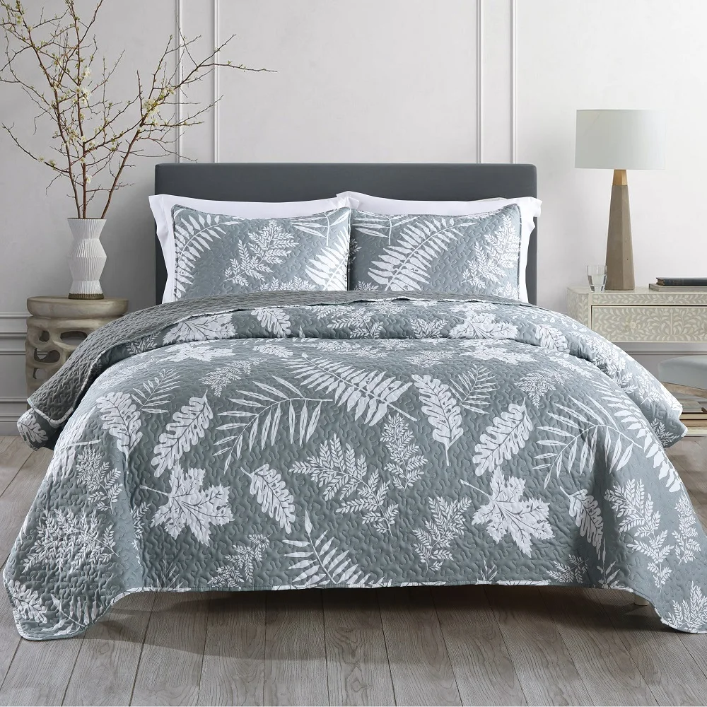 DAYDAY Double Bed Leaf 3pcs Printed Quilted Quilt Light Soft Quilt Cover Free Shipping lençol de cama casal أسرّة