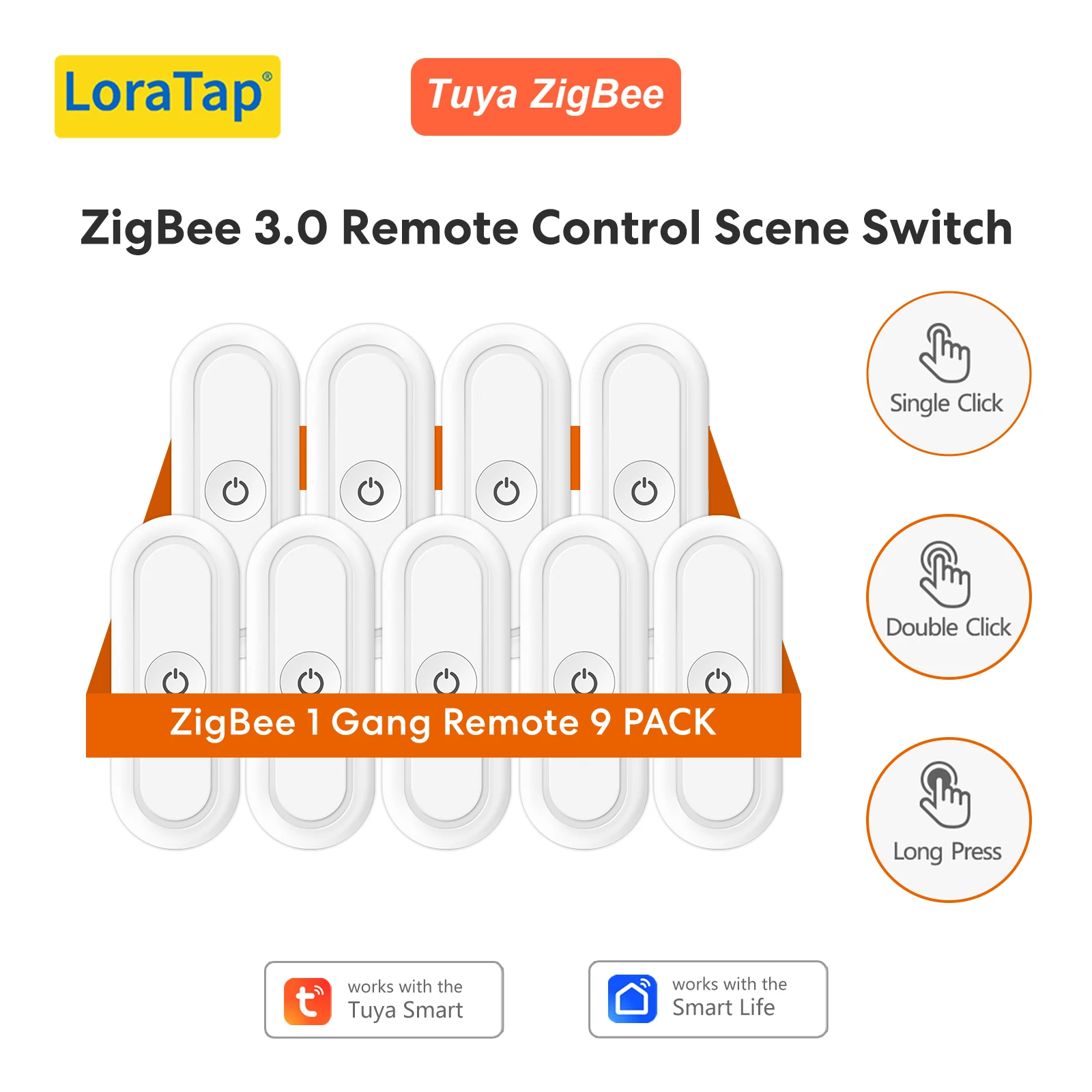 Фото LoraTap Tuya Smart Life ZigBee 1-канальный пульт дистанционного управления с кронштейном, миниатюрный размер, поддержка множества смарт-сценариев взаимодействия. №1