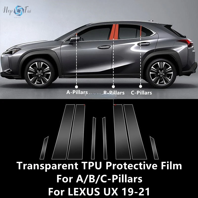 

For LEXUS UX 19-21 A/B/C-Pillars Transparent TPU Protective Film Anti-scratch Repair Film Accessories Refit
