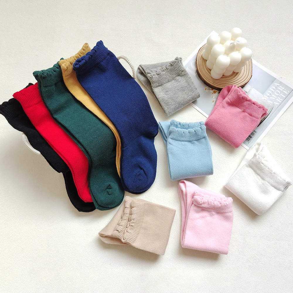 Новые детские носки хлопковые гольфы для девочек длинные носки-трубы