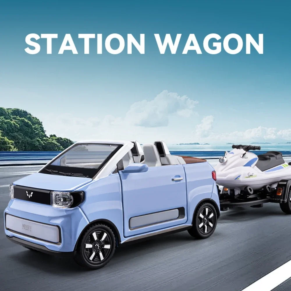 1:24 WuLing HongGuang MINI EV миниатюрная модель автомобиля из сплава игрушки литой под