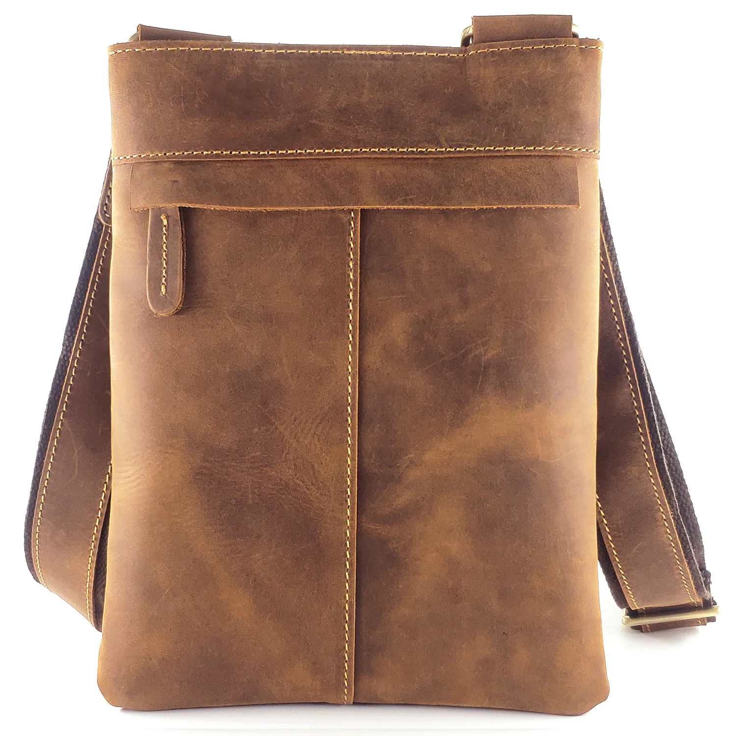 Сумка на плечо мужская из натуральной кожи сумочка-мессенджер Крейзи Хорс