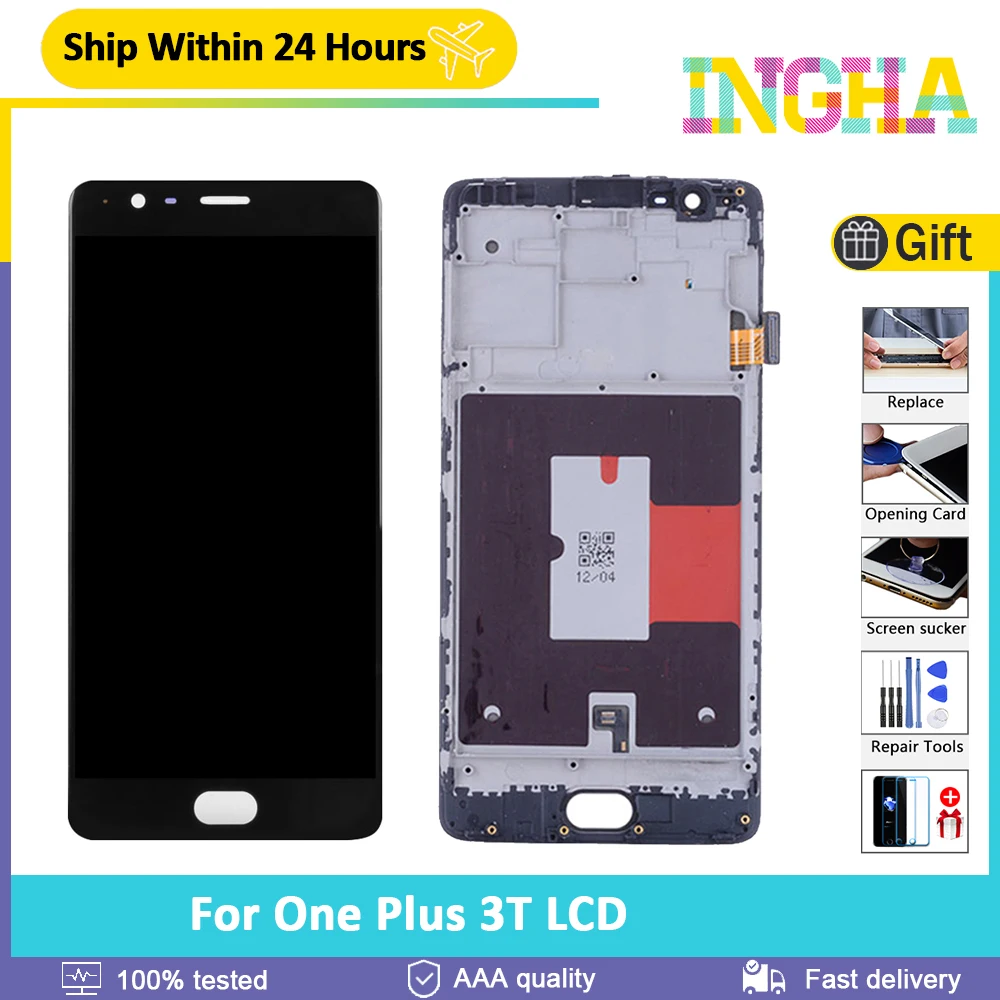 5 '𧪪 OLED для Oneplus 3 1 + ЖК сенсорный экран с рамкой в сборе One Plus 3T ЖК-экран A3000 A3010