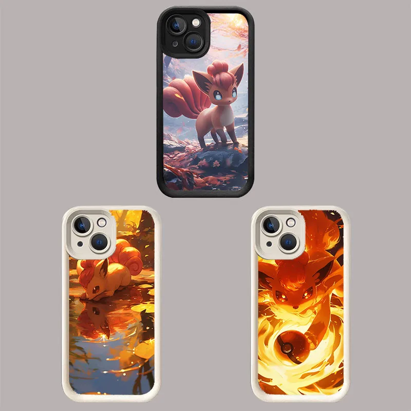 WR-52 Белый ступенчатый чехол из ТПУ Pokemon-Vulpix для OPPO A17 58 60 73 76 77 94 98 Reno8 10 11 Find X3 Pro Plus