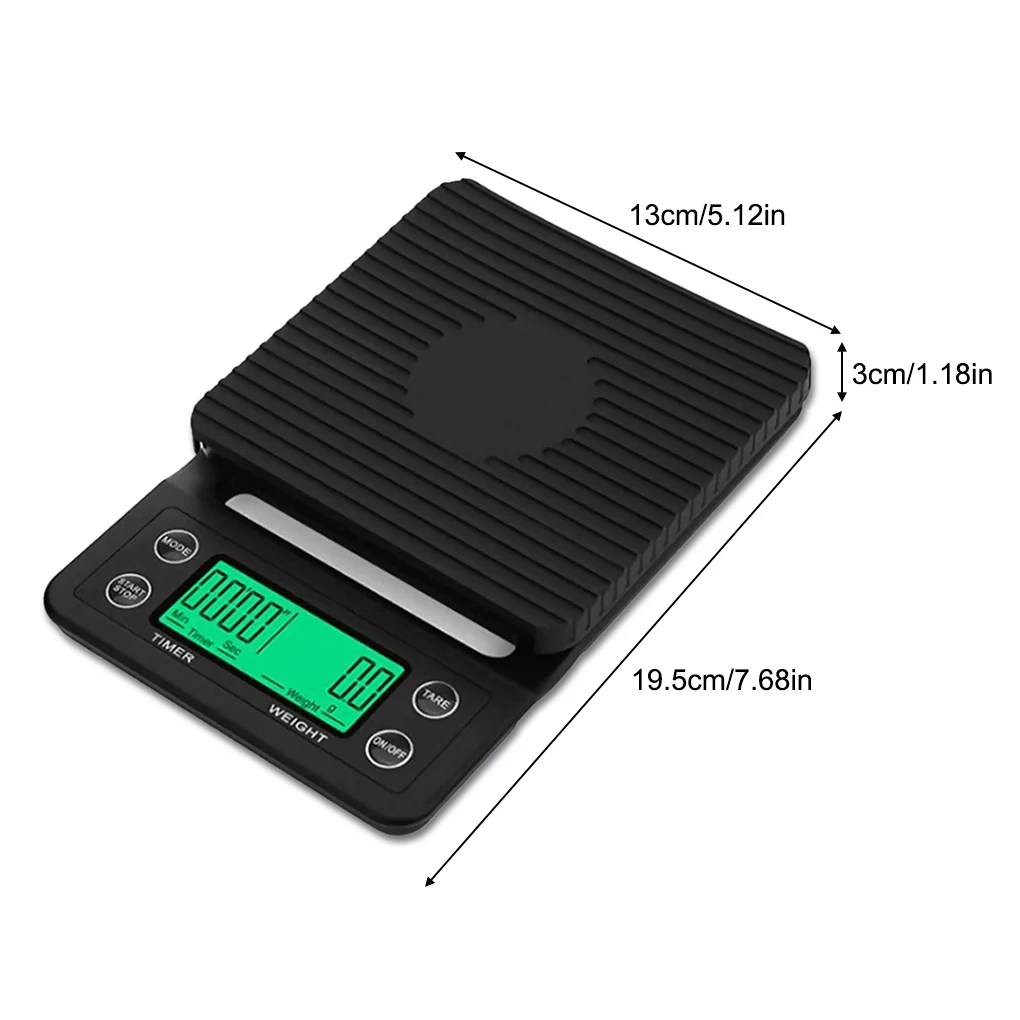 

Coffee Scales Kitchen LCD Backlight 5kg 0 1g Weigh Weight g oz lb ml Electronic Home Baking Cooking Measurement Tool