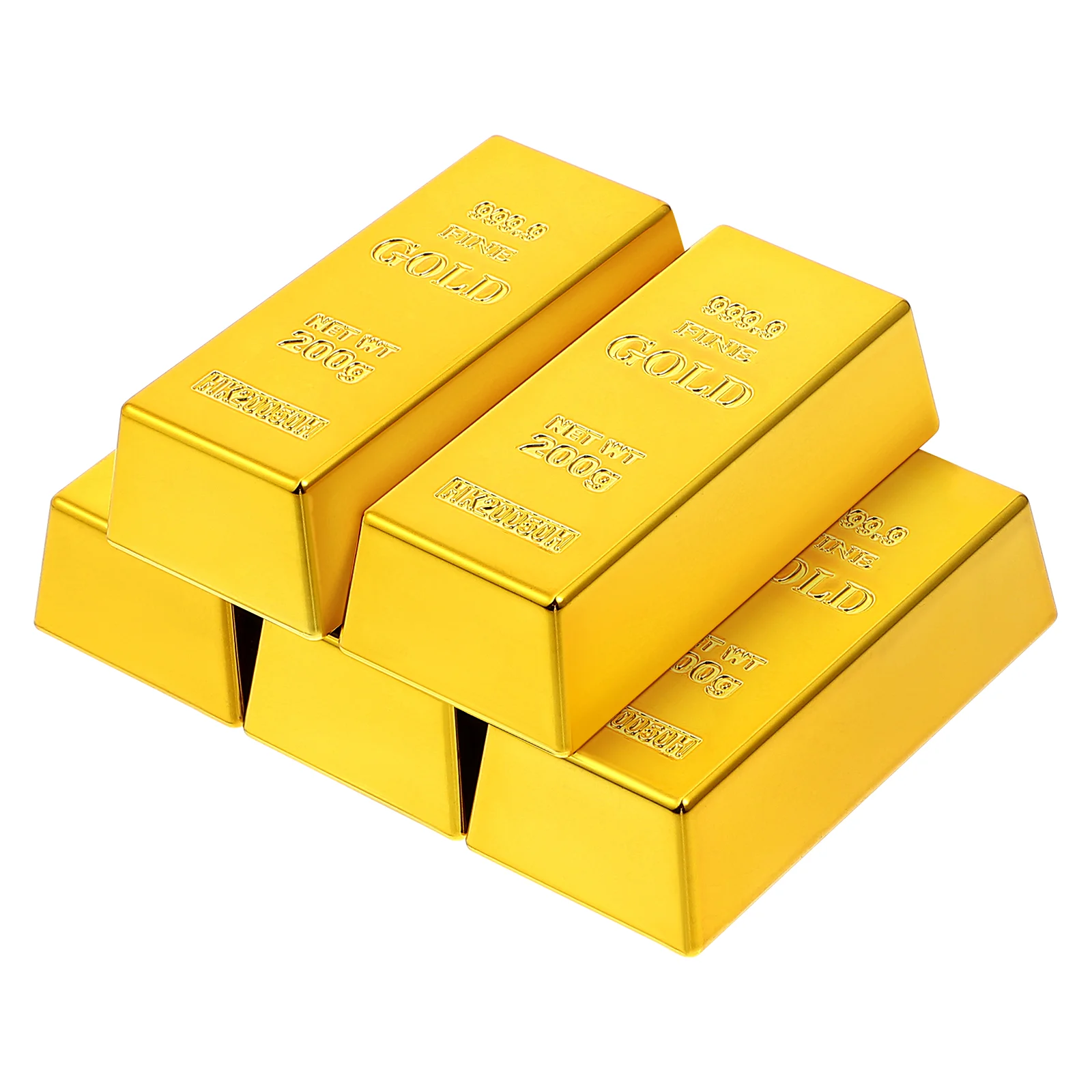 

5pcs Fake Gold Bricks Gold Bullion Artificial Gold Bars Gold Brick Decorations Fake Gold Bar