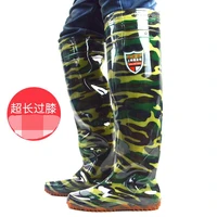 mens camouflage rescue over the knee super long labor protection rain boots non slip wear resistant rice transplanting shoes