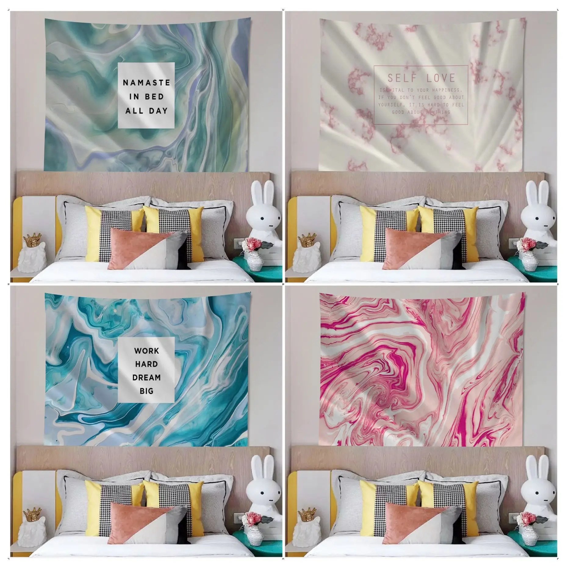 

Marble Anime Tapestry Hanging Tarot Hippie Wall Rugs Dorm Decor Blanket