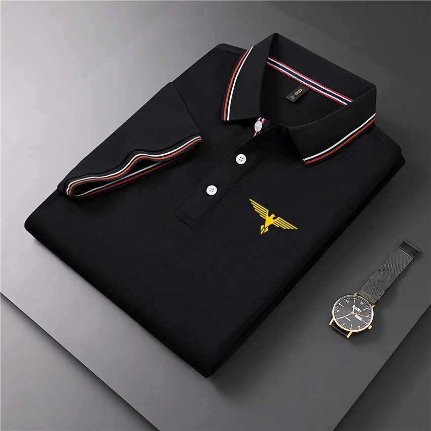 

New Summer Brand Printing Polo Shirt Men Hot High Quality Men's Short Sleeve Breathable Top Business Casual Polo-shirt For Me