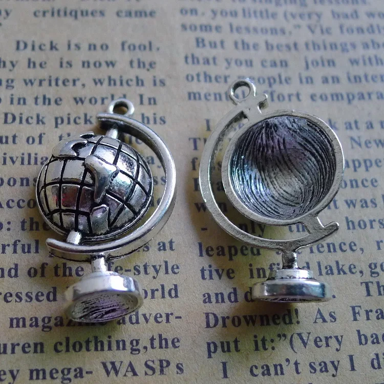 

Подвеска в виде глобуса размером 28x17 мм, 4 шт./лот