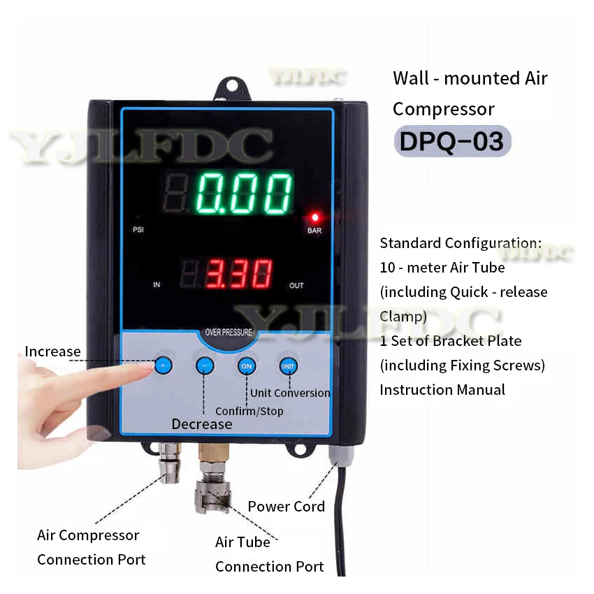 

Настенный цифровой манометр для шин, автомобильный автоматический насос для накачивания шин, воздушный манометр, автоматический насос для магазина шин