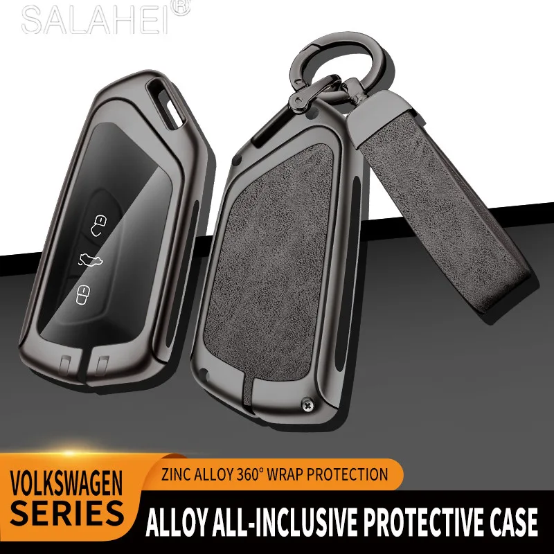 

Zinc Alloy Car Key Cover Case Holder Shell Full Protector For VW Volkswagen Golf 8 Mk8 2020 Skoda Octavia A8 2021 Auto Accessory