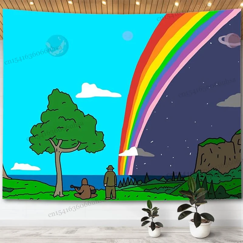 

Большие лес шоу мемы гобелен настенный кавайный скребок Снежный тапестры эстетическое украшение комнаты спальни вечерние фоны