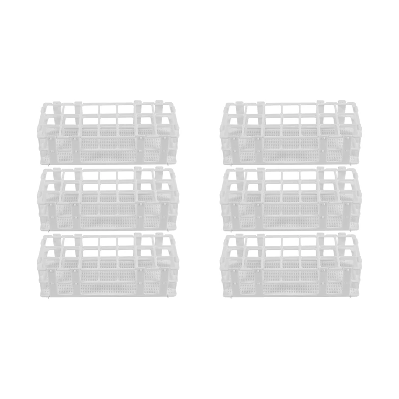

NEW-6 Packs Plastic Test Tube Rack, 21 Holes Lab Test Tube Rack Holder For 30Mm Test Tubes, White, Detachable (21 Holes)