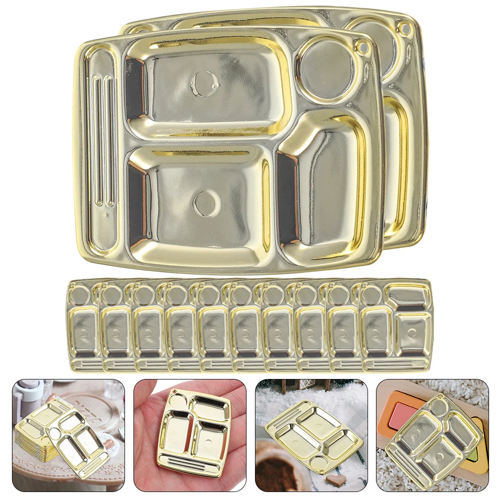 

12 Pcs Craft Toys Kids Pretend Play Toy Pretend Toys Fun Toys Decorative Trays Mini Trays Accessories Miniature Food Play Plate