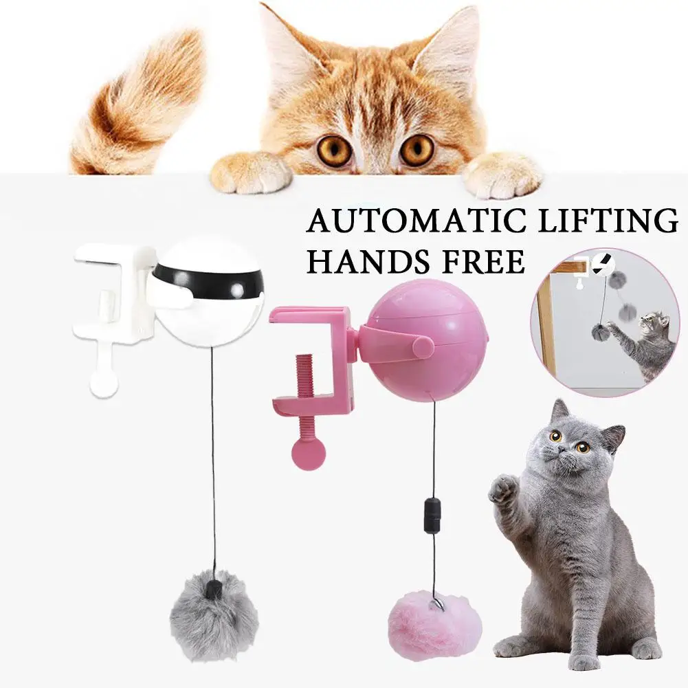 

Electric Cat Toy Automatic Lifting Plush Ball Cat Teaser Kitten Kit Flutter Rotating Toys Interactive Smart Pet Toys Indoor A0J1