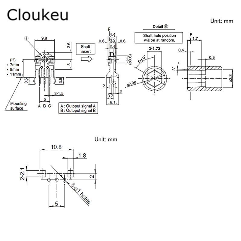 10 шт. 7 мм кодировщик мыши колесный декодер