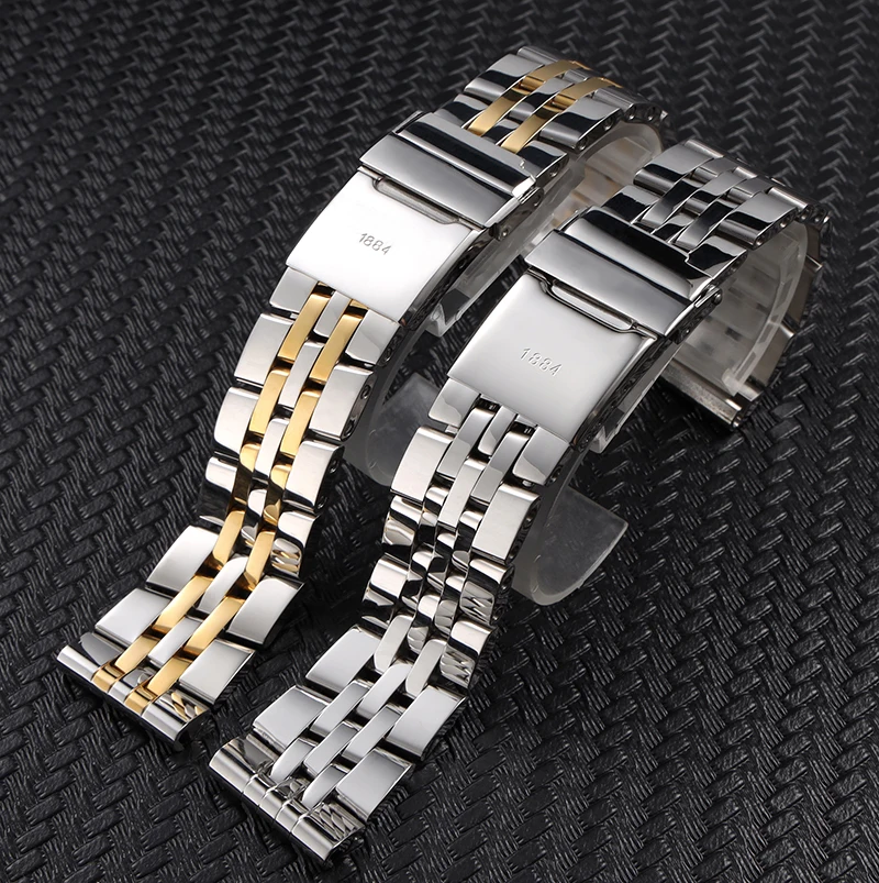 

Ремешок из нержавеющей стали высокого качества для наручных часов Breitling, мужской браслет с нажимной кнопкой и скрытой застежкой с логотипом, 18 20 22 24 мм