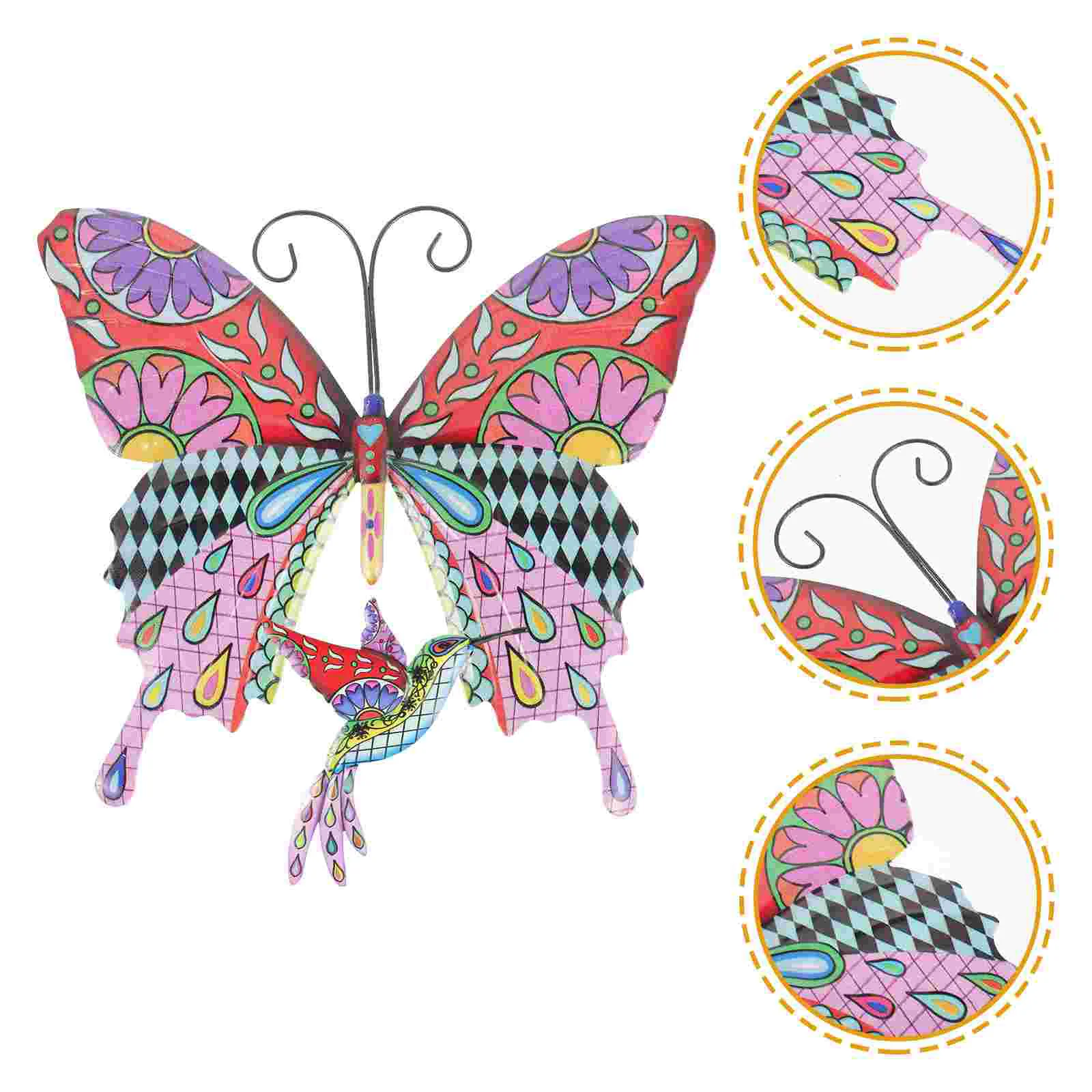 

Metal Hummingbird Decor Wall Hanging Garden Butterflies Fence Butterfly Pendant
