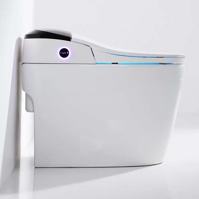 Modern Intelligent One Piece Automatic Bidet Toilet with Soft Closing Cover Floor Mounted Smart WC Accessories