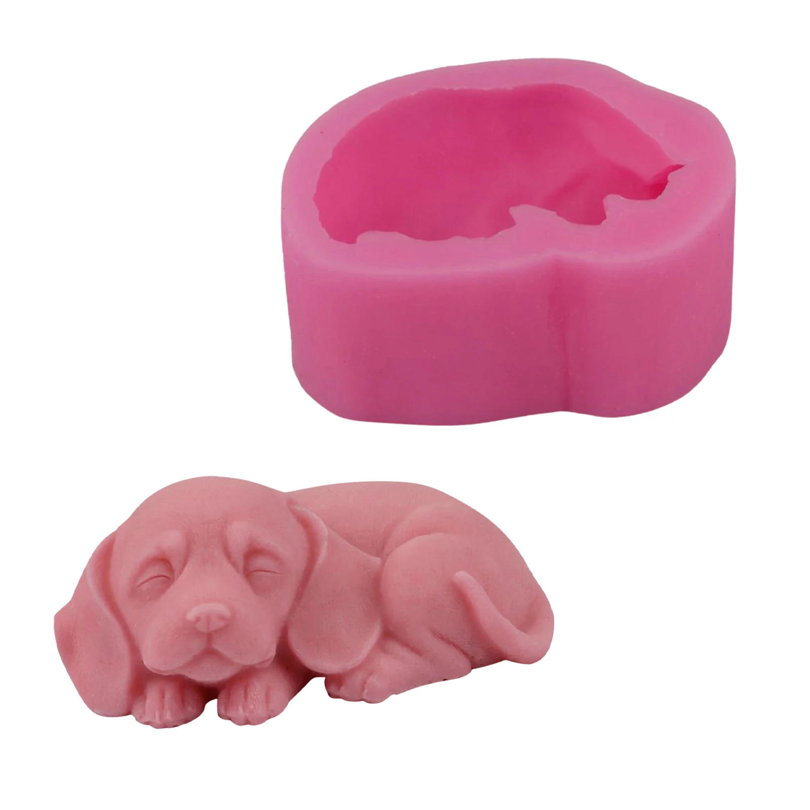 

Dog Silicone Mold 3D Sleeping Dog Soap Candle Making Molds Decorating Animal Silicone Mold For DIY Making Crafts Chocolate Sugar