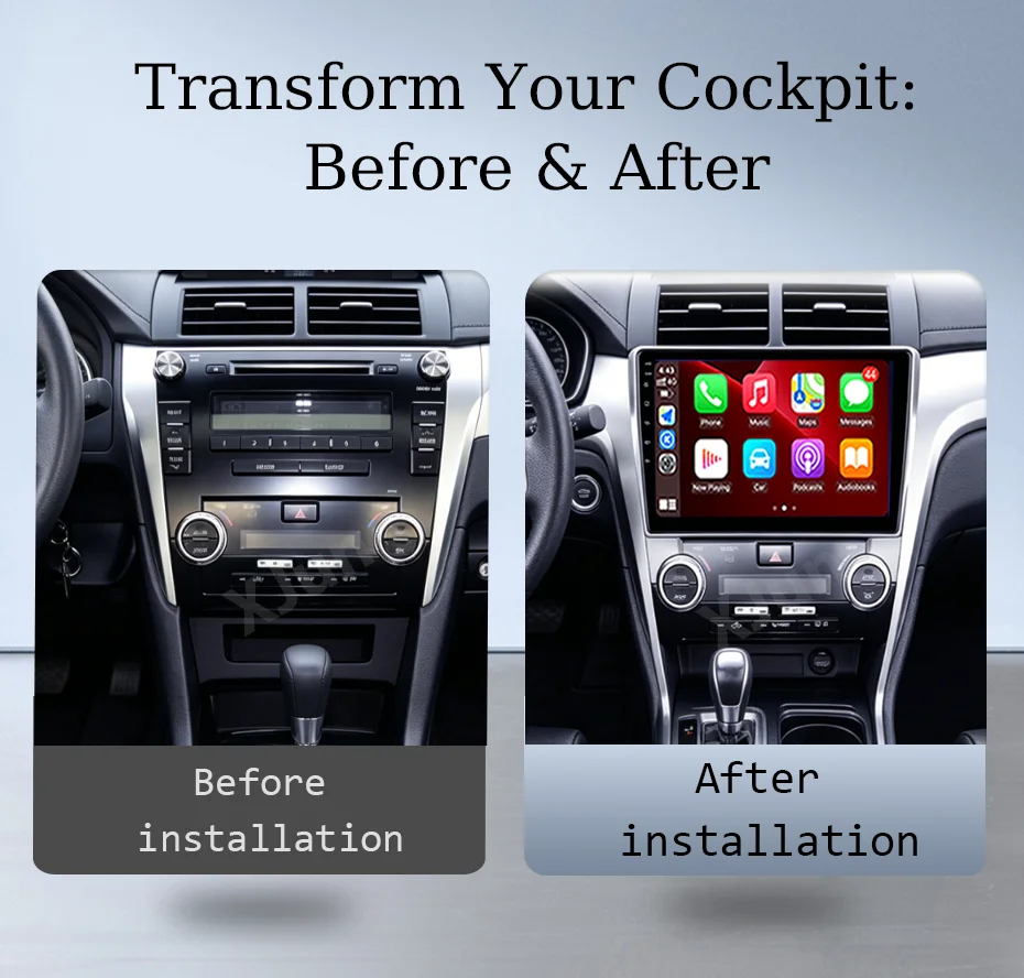 Фото Беспроводной CarPlay на Android 16 для Toyota Camry 8 XV 50 55 2011-2014, автомобильная магнитола 10 дюймов с GPS-навигацией, Bluetooth, WiFi, DSP, IPS HD сенсорный экран №2