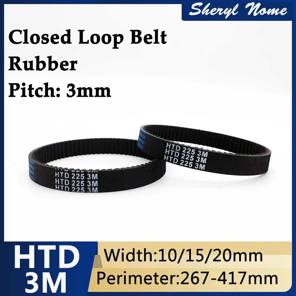 Закрытое резиновое кольцо HTD3M, синхронная полоса пропускания 10/15/20 мм, периметр, ремень для 3D-принтера