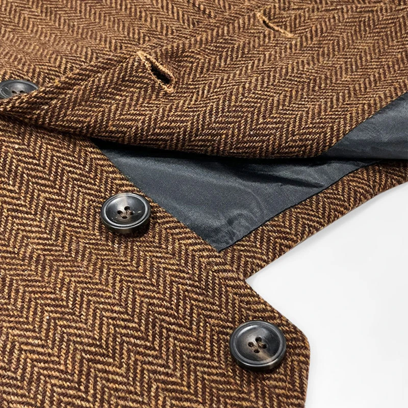 Мужской британский жилет с v-образным вырезом для бизнеса и отдыха в стиле ретро