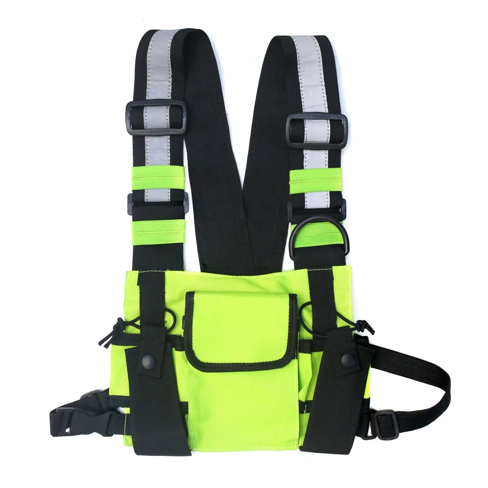 

Men Women Fashion Chest Rig Bag Traveling Reflective Vest Hip Hop Streetwear Harness Chest Bag Pack Front Waist Pouch Backpack