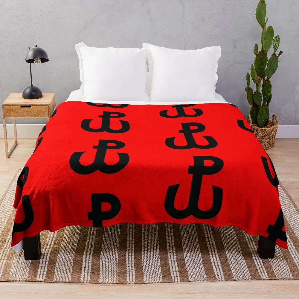 Одеяло с символом Kotwica милые клетчатые теплые зимние одинарные одеяла для среды