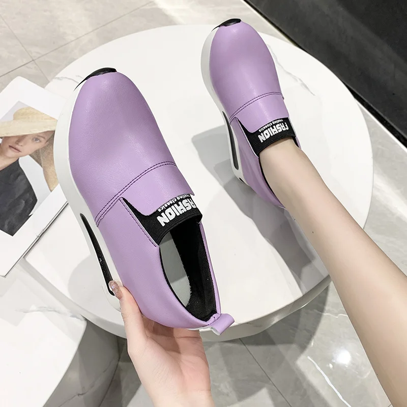 

Women Summer Autumn Casual Sport Sneakers Women's Breathable Slip on Sport Shoes Elastic Band Ladies Vulcanized Platform Shoes