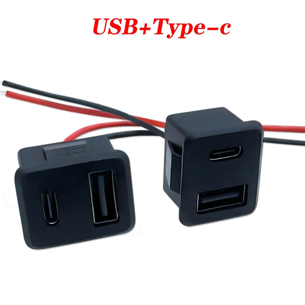 

Двухслойная розетка типа USB C, гнездовая розетка 3A Type-C, USB-разъем для зарядки, разъем питания с кабелем
