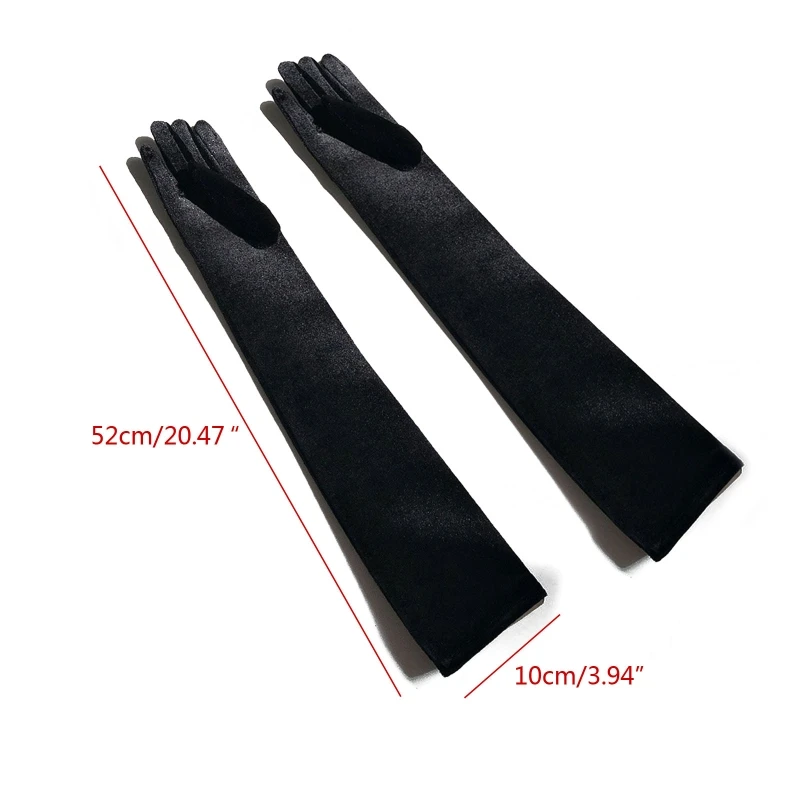 

X7YA Women's Long Opera Velvet Gloves Elbow Length Shoulder Soft Stretch for Evening Wedding Dress Costume Burgundy Style