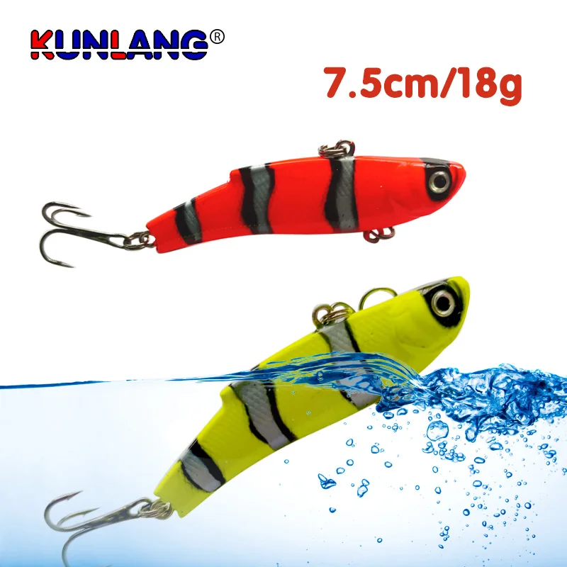 

1 PCS Sinking VIB Lures for Fishing 7.5cm 18g Accessories Vibration Bass Baits Winter Fishing Hard Fake Tackles Perch Pike Bass