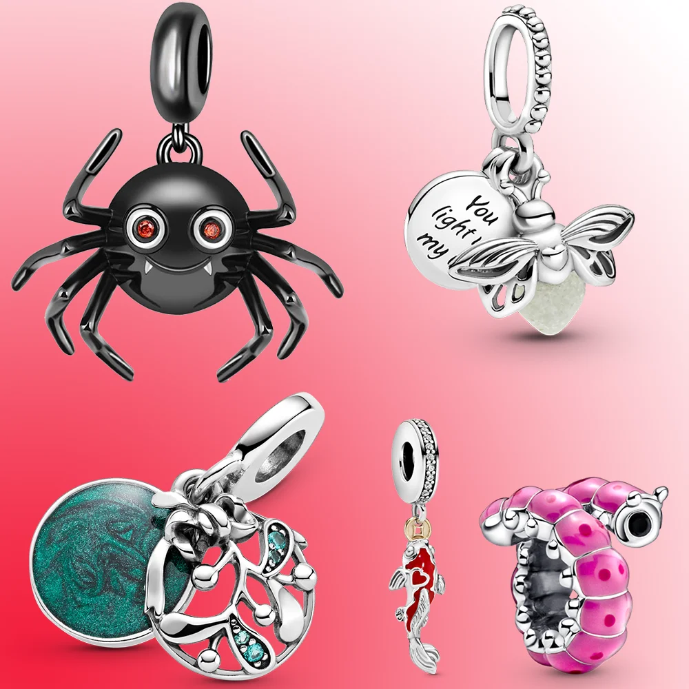 

Luminous Dangle Charm Fit Pandora Plata De Ley 925 Original Bracelet Dijes Para Bisutería Spider Breloque Argente Bijoux