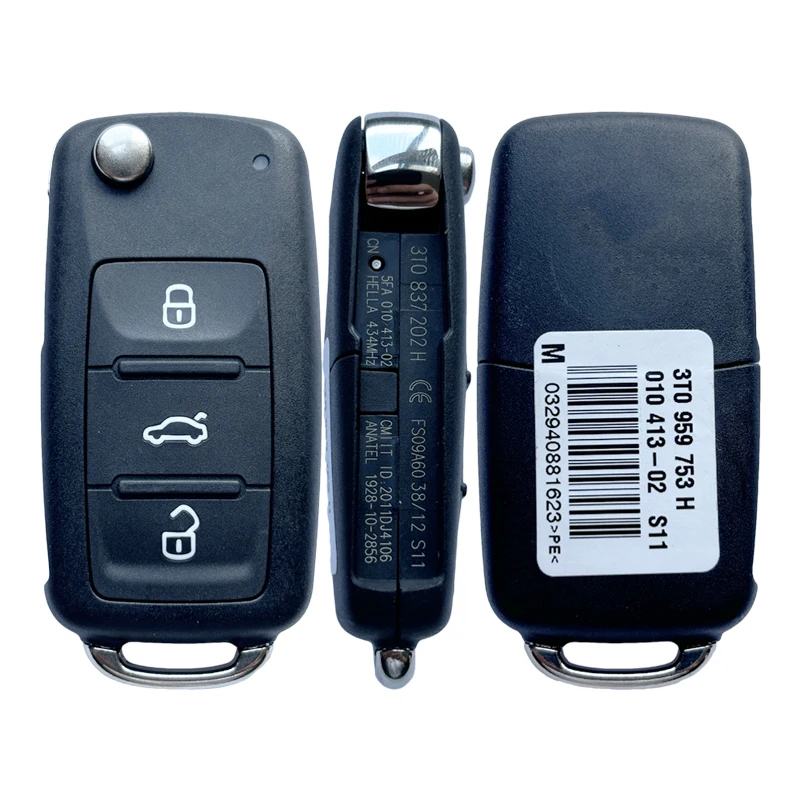 TX001063 для VW Skoda Flip Key 3 Button 433MHz ID48 3T0 837 202 H |