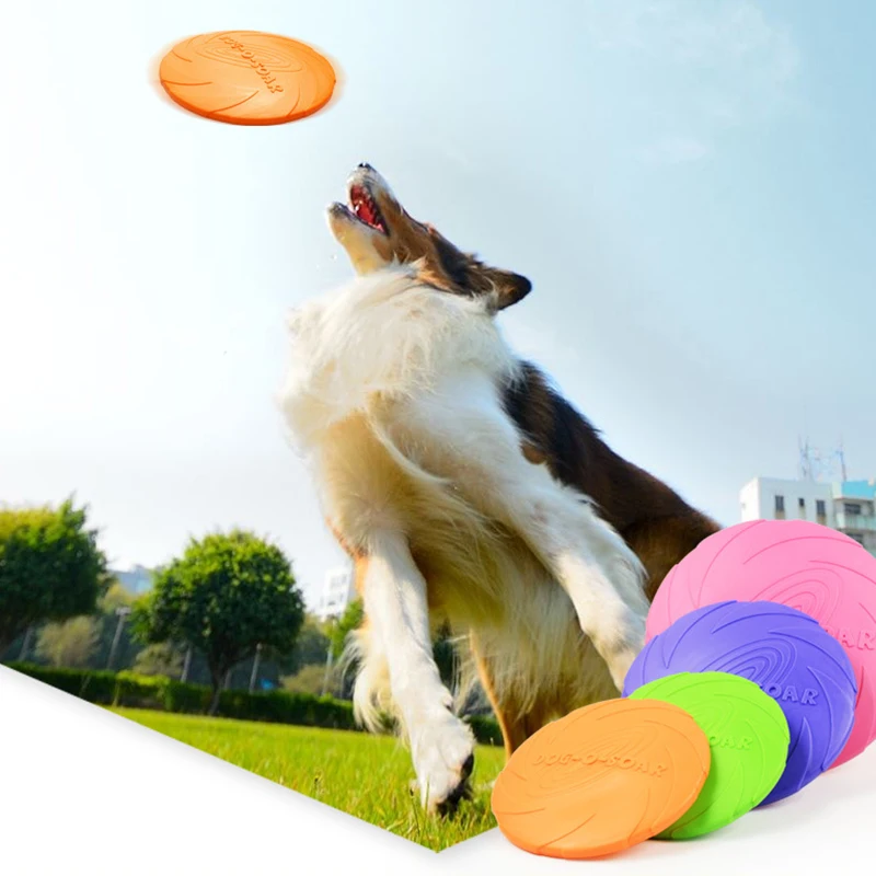 

TPR Dog Toys Soft Rubber Flying Discs Bite-Resistant Floating Training Interactive Toy for Small Medium Large Big Dogs Stuff