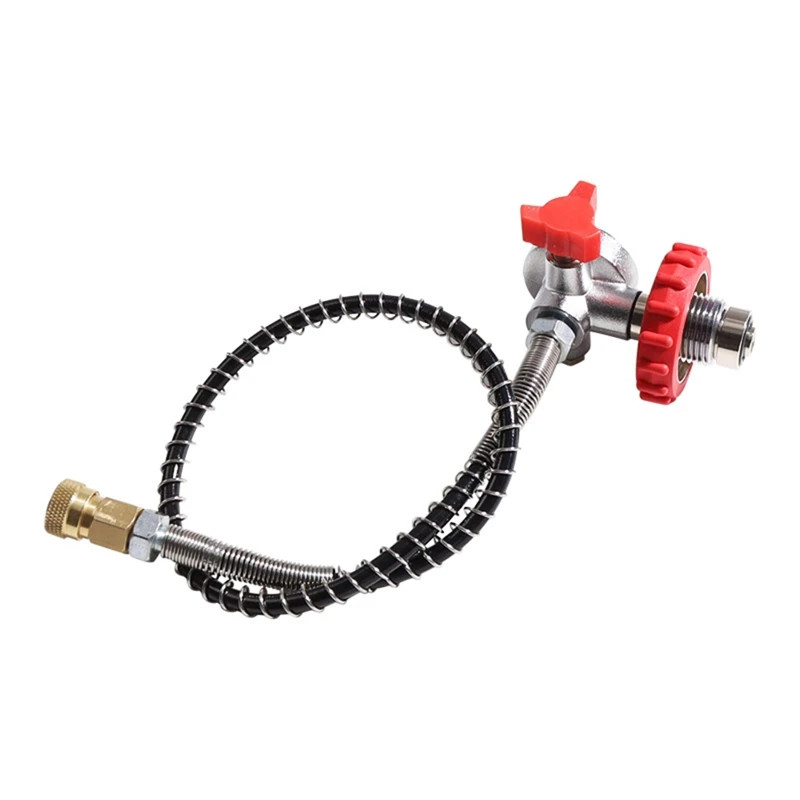 

24Inch 5000Psi Big Gas Tank To Small Cylinder Stainless Steel DIN G5/8 Fit Air Fill Station Refill Connector