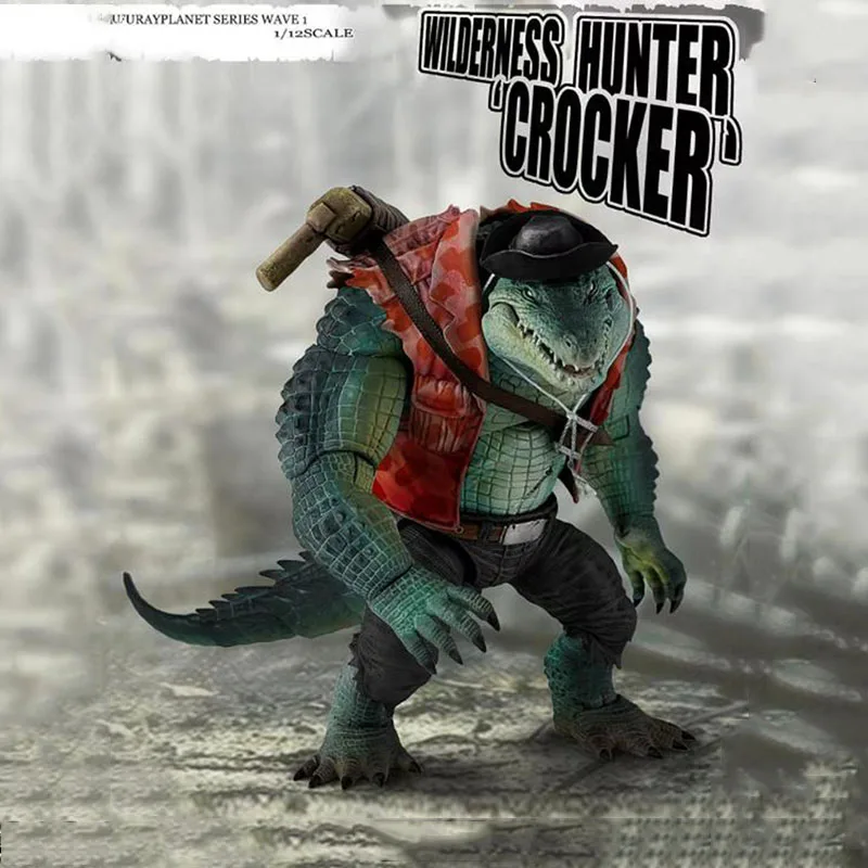 

19Cm 1/12 Scale Collectible Figure Wilderness Hunter Crocker Crocodile Man Simulated 6Inch Action Figure Model Toys Best Gift