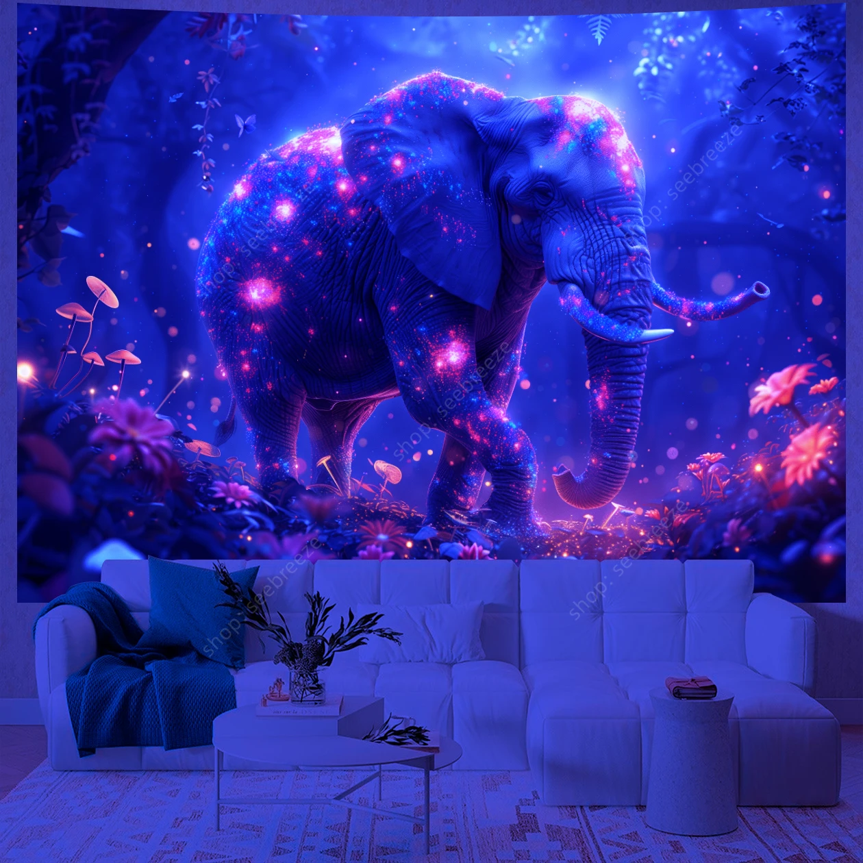 Декоративный настенный гобелен в виде слона