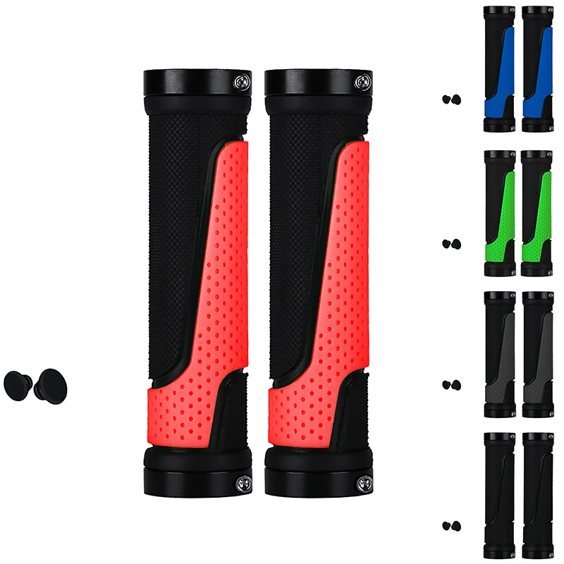 

Mountain Bike Grips Non-Slip Durable Shock-Proof Rubber Fixed Gear Bicycle Handlebar Grip Cycling Parts