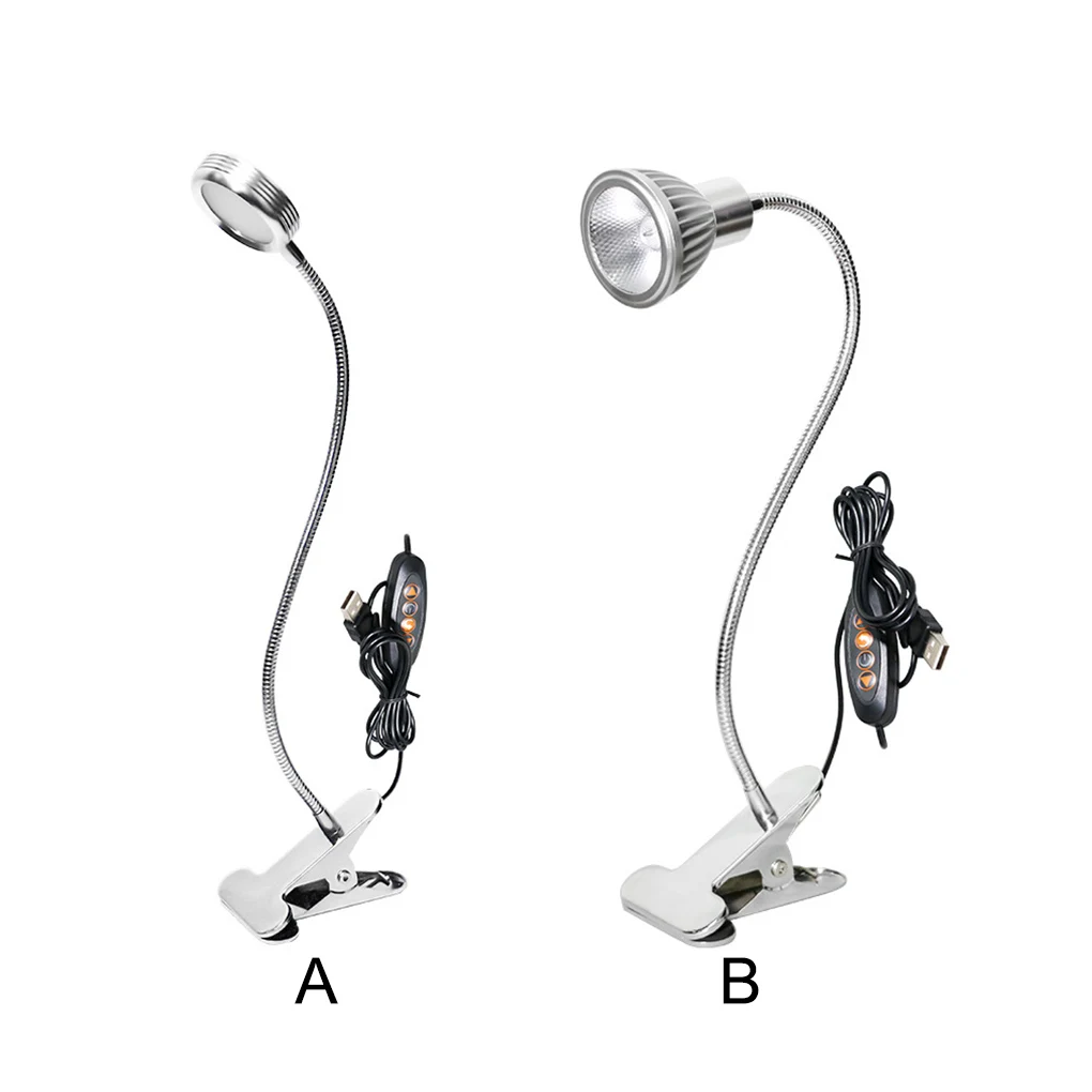 

LED Clip Table Lamp Flexible Bright Bedroom 3 Level Colors Brightness Working Light Metal Night Lighting Type 1