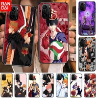 haikyuu cartoon anime phone case for xiaomi redmi poco f1 f2 f3 x3 pro m3 9c 10t lite nfc black cover silicone back prett mi 1