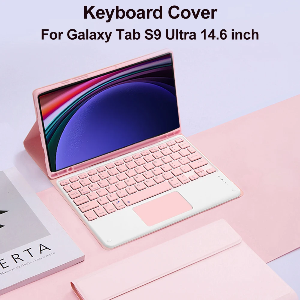 

Tablet Case for Samsung Galaxy Tab S9 Ultra 14.6 Inch, 10 Inch Bluetooth Keyboard Cover with Touchpad,SM-X910/X916B/X918U