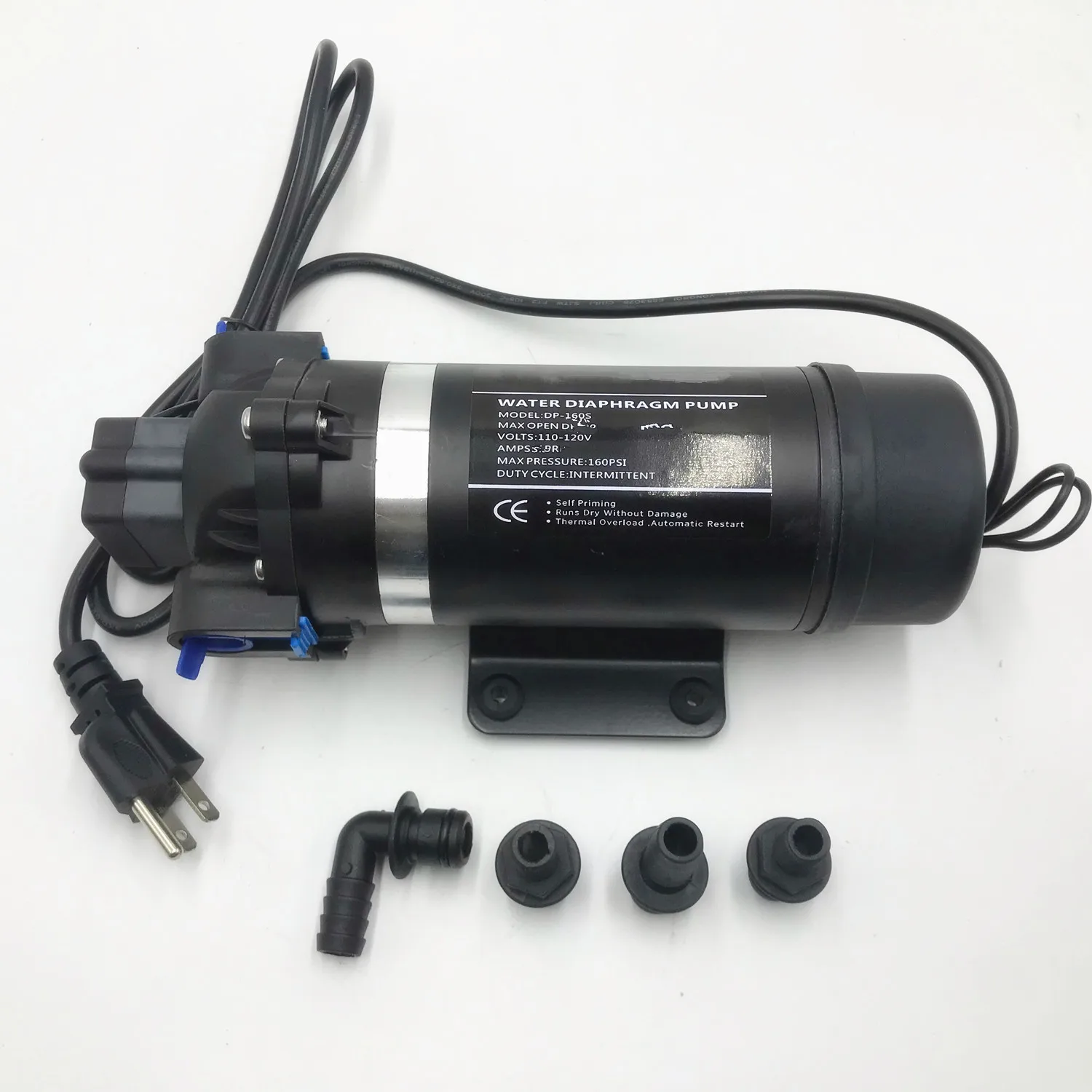 AC110V 220V Self-priming Diaphragm Pump 160PSI Pressure Pump 7LPM For RV/Caravan/Boat, Cola Machine, Water Purifier