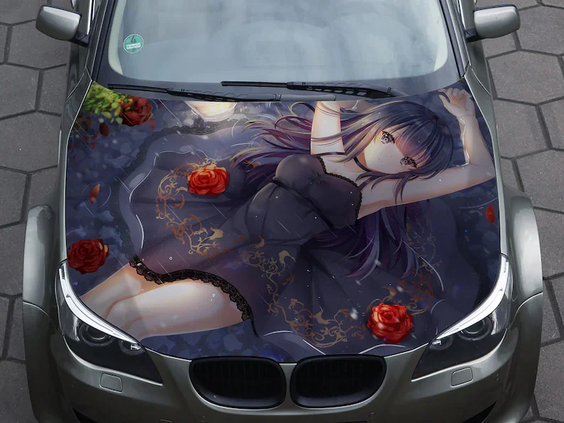 

Наклейки на капот автомобиля, сексуальные аниме, девушки, розы, винил, наклейки, графика, упаковочные наклейки, наклейки на грузовик, Наклейк...