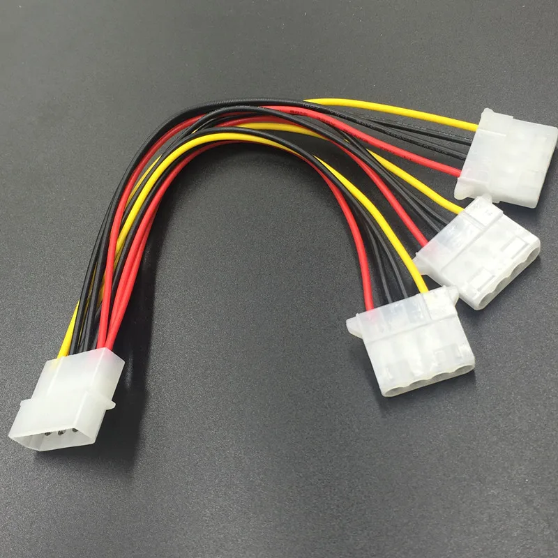 4-контактные силовые кабели IDE HY1578 4-контактный Molex штекер на 3-портовый Molex IDE гнездовой распределитель питания кабель адаптера
