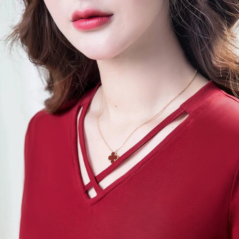 

HIgh Quality 2023 Women Tops Splice Spring Summer Pure Color T-shirt Female Clothing Sexy Crop Top Clothes Casual Blouse Y9k