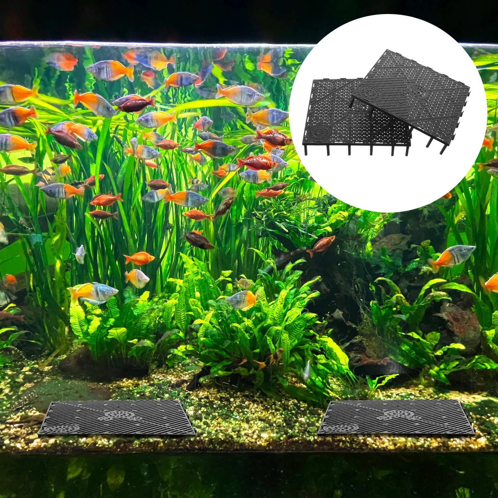 

20pcs Aquarium Bottom Grid: Plate Tank Bottom Filter Aquarium Undergravel Filter Board Divider Tank Bottom- Black